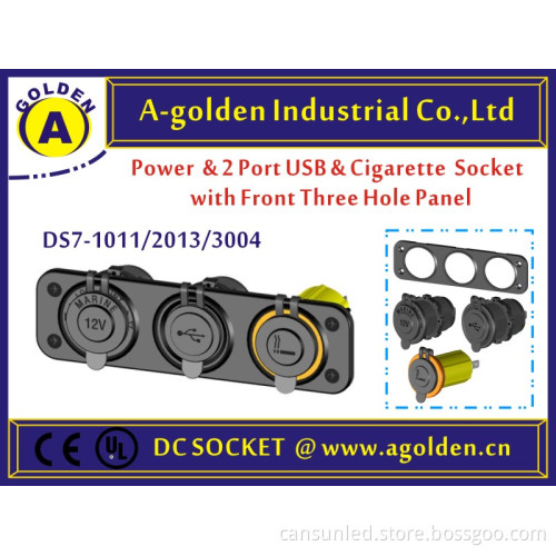 5A/10A/15A 3 PIN Single Led light 5 Bit With Cigarette Lighter Socket 12 Volt Marine Switch Panel & Panel Switch & Rock